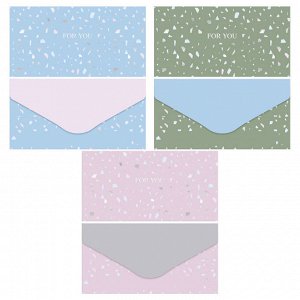 Конверт для денег MESHU ""Terrazzo"" 85*164мм, матовая ламинация, фольга, 3 дизайна