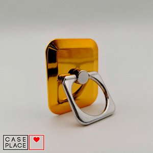 Кольцо-держатель для телефона квадратное золотое