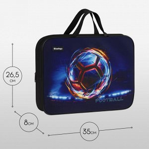 Папка текстильная с ручками 1 отделение, А4 Berlingo ""Cyber Football"", 350*265*80мм, текстиль, на мо
