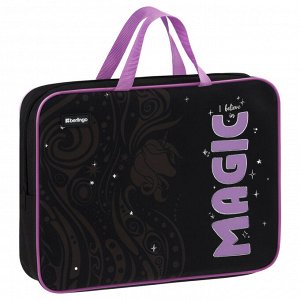 Папка текстильная с ручками 1 отделение, А4 Berlingo ""Purple Magic"", 350*265*80мм, текстиль, на молн