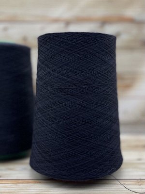 Пряжа для вязания 100 гр., New geelong 100% кардный меринос  1500м/100г  Navy (сине-черный)