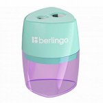 Точилка пластиковая Berlingo &quot;&quot;Haze XL&quot;&quot;, с контейнером, 2 отверстия, ассорти