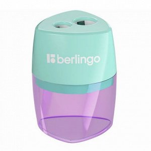 Точилка пластиковая Berlingo ""Haze XL"", с контейнером, 2 отверстия, ассорти