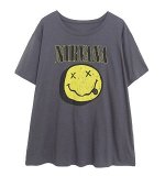 Футболка хлопковая с мультяшным принтом, серый
