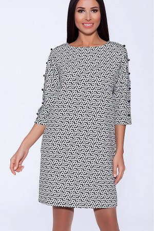 #55014 Платье Черно-белый