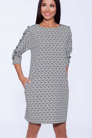 #55014 Платье Черно-белый