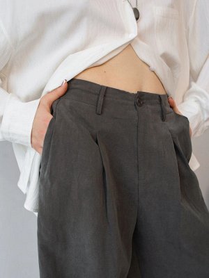 Брюки широкие женские, графит
