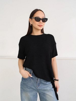 Футболка вязаная Knit, черная