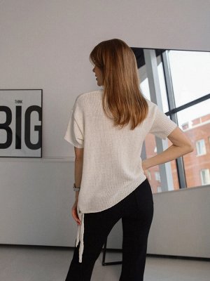 Футболка вязаная Knit, белая
