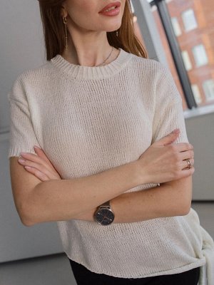 Футболка вязаная Knit, белая