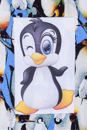#55024 Платье (Неженка) Голубой/пингвины