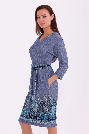 #84077 Платье Синий/бирюзовый