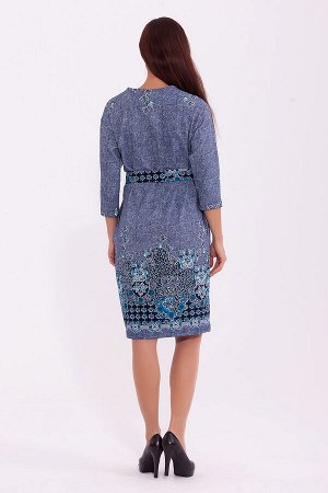 #84077 Платье Синий/бирюзовый