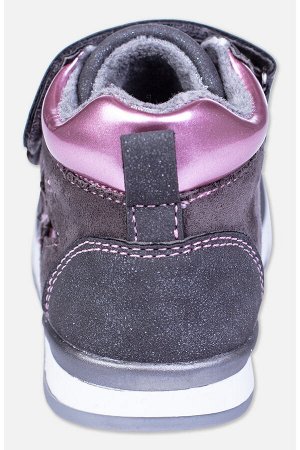 #82396 Ботинки темно-серый,розовый