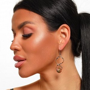 Серьги длинные с натуральным камнем унакит, арт.218.258