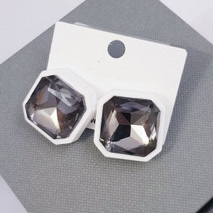 Серьги-гвоздики "Геометрические", белые, 526070, арт.606.365