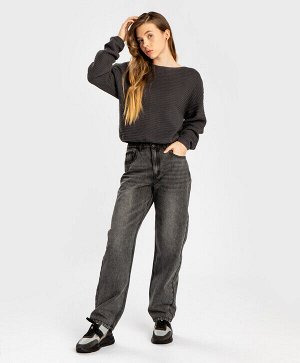Джинсы Regular fit прямого кроя с эффектом варки серые детские от Button Blue