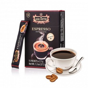 Кофе РАСТВОРИМЫЙ King Coffee Espresso (15 пач.*2,5 гр.) Т.М.  «King Coffee»