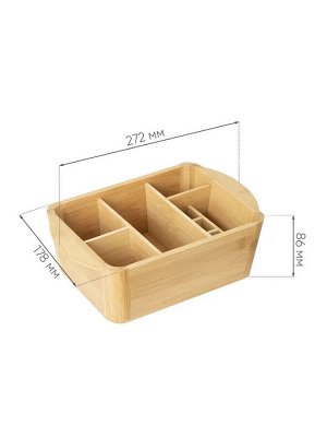 Органайзер для мелочей 27*17,6*8,7см бамбук , 6