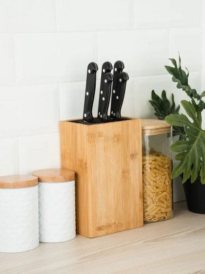 Подставка для ножей бамбук 22,5*14*10,5см