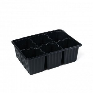 Набор для рассады: торфяной горшок 6x6 см, кассета на 6 ячеек, 17.5x13.5 см, Greengo