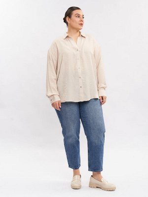 Рубашка из жатой ткани BL11549WHT03