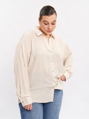 Рубашка из жатой ткани BL11549WHT03