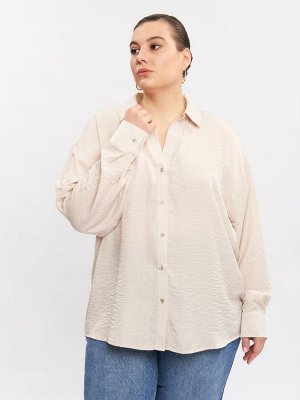 Рубашка из жатой ткани BL11549WHT03