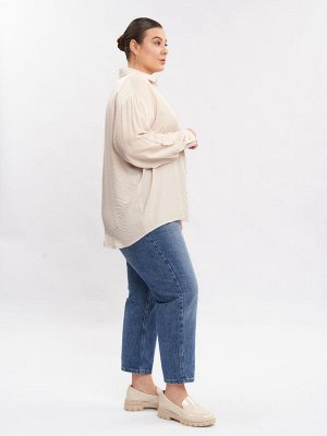 Рубашка из жатой ткани BL11549WHT03