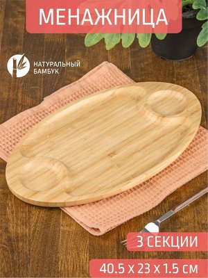 Блюдо овальное 3-х секц 40,5*23*1,5см