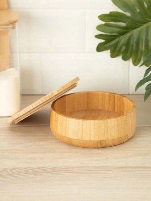 Салатник Д17,5*7,0см круг с крышкой бамбук , 16