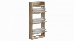 СИРИУС Галошница с 3 отделениями и полкой, дуб сонома. 143х60х25см