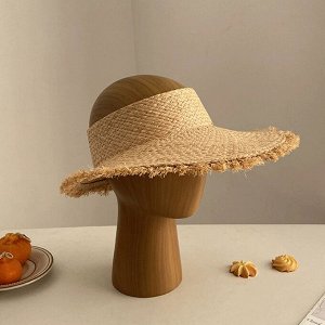 Козырек солнцезащитный, женский, соломенный