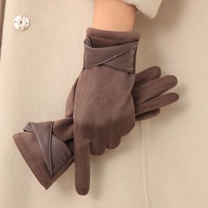 Перчатки замшевые, сенсорные, двухслойные