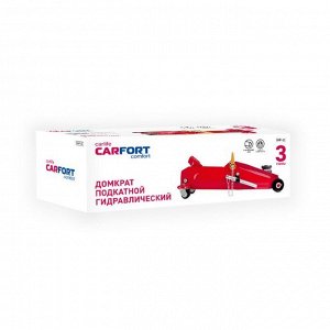 Домкрат гидравлический подкатной Carfort, 3000кг, подъем 135-390мм, сумка