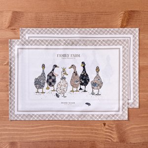 Набор полотенец "Family Farm" (2 шт), 40x60 см, 100% хлопок, клетка, твил