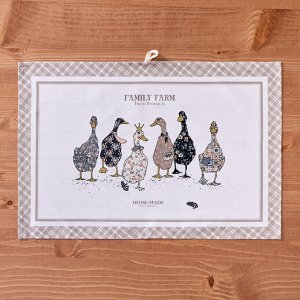 Набор полотенец "Family Farm" (2 шт), 40x60 см, 100% хлопок, клетка, твил