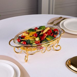 Овальный мармит GOLD 2,4L для сервировки и хранения пищи, 1 шт.