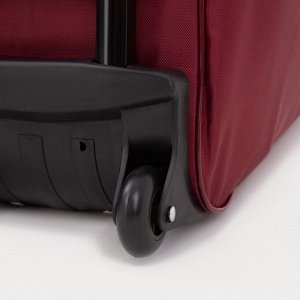 Сумка дорожная 20" на колёсах, отдел на молнии, наружный карман, цвет бордовый