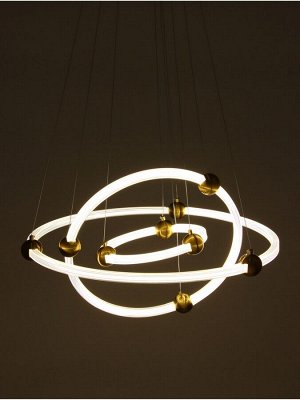 Люстра потолочная BayerLux Zelda, 98 Вт, LED, 4000-6000К, серебро, 30+50+70x100 см