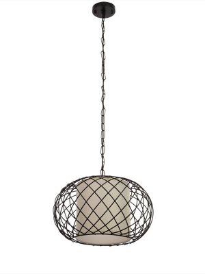 Светильник потолочный BayerLux Lotte, 1x40 Вт, Е27, черный, 36x36x26+80 см