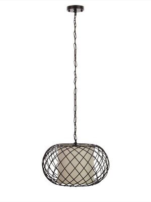Светильник потолочный BayerLux Lotte, 1x40 Вт, Е27, черный, 36x36x26+80 см