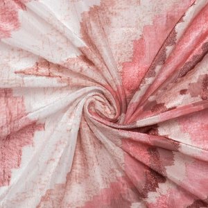 Штора тюлевая сетка с бархатом "Этель" Памир 170х250 см, розовый,100% п/э