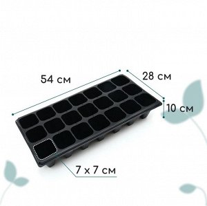 Кассета для выращивания рассады Greengo на 21 ячейку, по 200 мл, из пластика, 54x28x10 см