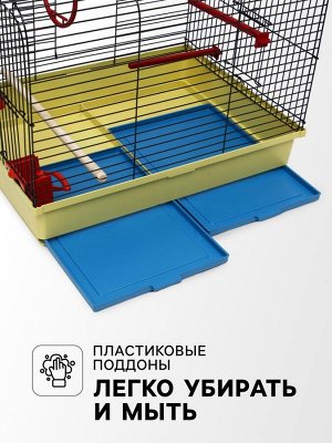 Клетка для птиц "Грация", 49 х 36 х 37 см, микс цветов