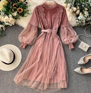 Кружевное платье,розовый