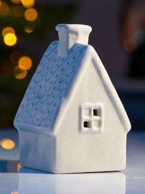 Светодиодная фигура «Уютный дом», 6.5x6x9.8 см, 1 LED, керамика, от батареек LR44x3 шт., тёплый белый свет
