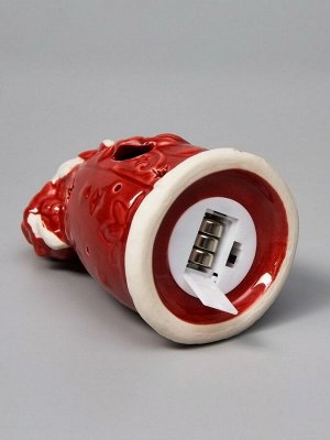 Светодиодная фигура «Дед Мороз», 13.8x6.8x7.5 см, 1 LED, керамика, от батареек LR44x3 шт., тёплый белый свет
