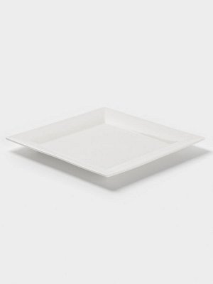 Тарелка квадратная Доляна White Labe, 25.5x2 см, фарфор, белая