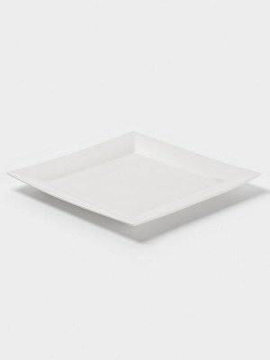 Тарелка квадратная Доляна White Labe, 30x2 см, фарфор, белая